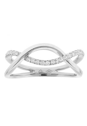 Diamond Twist / Crossover Ring in 18k White Gold