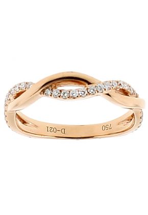 Twist Style Ring with Crossover Design of Diamonds in 18k Rose Gold