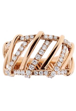 Modern Cocktail Ring with Diamonds in 18k Rose Gold
