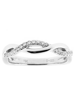 Twist Design Ring with Diamonds in 18k White Gold