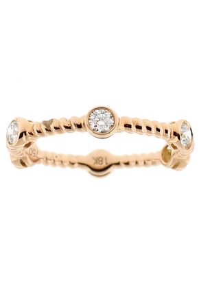 Rope Design Stackable Eternity Band with Bezel Set Diamonds in 18k Rose Gold