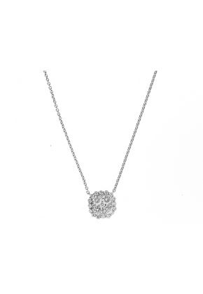 Cluster Necklace with Diamonds in 18k White Gold
