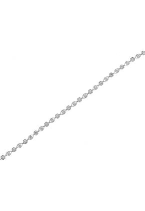 Ladies Milgrain Engraved Tennis Bracelet with Diamonds in 18k White Gold