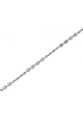 Ladies Tennis Bracelet with Diamonds in 18k White Gold