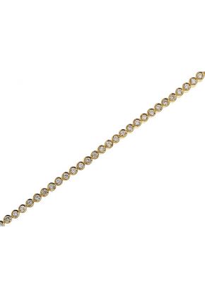 Ladies Tennis Bracelet with Round Diamonds in 18k Yellow Gold