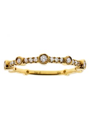 Ladies Stackable Diamond Wedding Band Ring in 18kt Yellow Gold