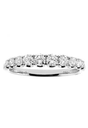 Graduating Diamonds Ladies Wedding Band Ring in 18kt White Gold