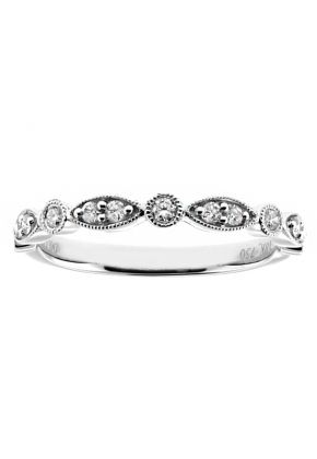 Ladies Stackable Diamond Ring in 18kt White Gold