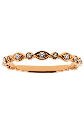 Ladies Stackable Diamond Ring with Marquise and Round Shape Detail in 18kt Rose Gold