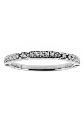 Ladies Stackable Diamond Wedding Band in 18kt White Gold