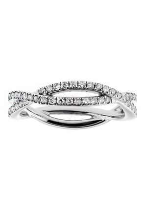 Two Row That Twists Diamond Eternity Band Ring in 18kt White Gold