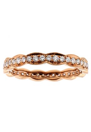 2.9mm Single Row Diamonds with Rounded Sides Eternity Ring in 18kt Rose Gold