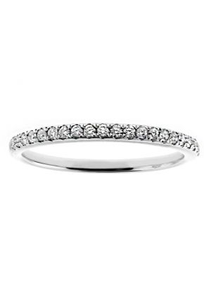 1.8mm Thin Diamond Wedding Ring Band in 18kt White Gold