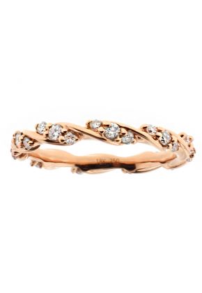 2.7mm Wide Closed Twist Diamond Eternity Ring in 18kt Rose Gold