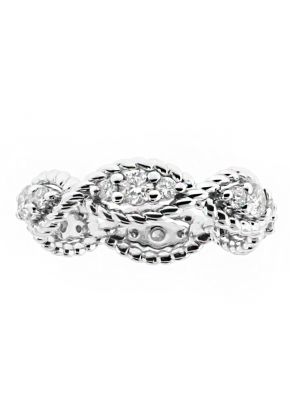 Diamond Filled Twisted Rope Infinity Design Eternity Ring in 18kt White Gold