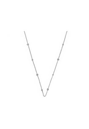 Heart and Diamond Shape Small Diamond Clusters on a Chain Necklace in 18kt White Gold