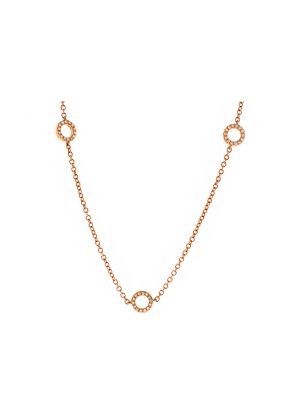 Diamond Open Circles on a Rose Gold Chain Necklace 18kt Gold