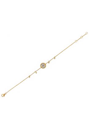 Ladies Bracelet with Moving Disc of Diamonds in 18k Yellow Gold
