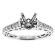 Single Row Sides Fligree Crafted with Milgrain 0.37ct Diamond Semi Mount Engagement Ring 18kt White Gold