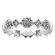 Milgrain Decorated Eternity Band with Round Diamonds in Clusters and Squares of 18k White Gold