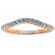 Two Tone V Curve Band with Round Diamonds Set in 18k White Gold and Beaded Milgrain in 18k Rose Gold