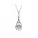 Pendant with a Design of Round Diamonds Encircled by Long Drop Halo in 18k White Gold