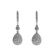 Drop Dangling Earrings with Halo Design and Round Diamonds in 18k White Gold