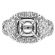 Halo with Braided Sides 1.84ct Diamond Semi Mount Engagement Ring 18kt White Gold