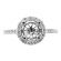 Semi-Mount Round Halo Engagement Ring with Prong Set Diamonds in 18k White Gold