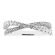 Split Shank Crossover Ring with Overlapping Larger and Smaller Diamonds Set in 18K White Gold