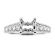 Semi-Mount Milgrain Engraved Engagement Ring with Pav?? Set Diamonds in 18k White Gold