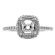 Semi-Mount Square Halo Engagement Ring with Prong and Pav?? Set Diamonds in 18k White Gold