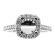 Semi-Mount Square Halo Engagement Ring with Diamonds Set in 18k White Gold