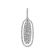 Long Oval Halo Style Pendant with Round Diamonds in 18k White Gold
