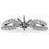 6 Prong Semi-Mount Rounded Split Shank Engagement Ring with Beaded Milgrain and Round Diamonds Set in 18k White Gold
