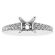 4 Prong Engagement Ring with Micro-Pav?? Set Diamonds Bordered by Beaded Milgrain in 18k White Gold