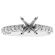 Single Row Micro Prong Set, Miligrained and Filigree Sides with Hidden Diamond Semi Mount 0.49ct Engagement Ring 18kt White Gold