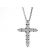 Cross Pendant with Prong Set Diamond Rounds in 14k White Gold