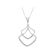 Dangling Double Diamond Shaped Pendant with Diamond Rounds in 14k White Gold