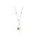 14K White Gold Dangling Golden South Sea Pearl & Diamond Necklace