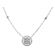 Diamond Halo Style Necklace in 18K White Gold