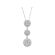 Triple Cluster Dangling Pendant with Round Diamonds Surrounded by Diamond Halos in 18k White Gold
