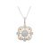 Two Tone Pendant with Prong Set Diamonds in 18k White Gold and Bezel Set Diamonds in 18k Rose Gold Filigree Design