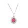 Solitaire Prong Set Ruby and Diamond Pendant Set in 18K White Gold