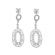 Dangling Oval Earrings with Filigree Design and Diamonds in 18k White Gold