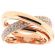 3 Row Crossover Style Pav?? Set Ring with Diamonds in 18k Rose Gold