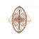 Marquise Shaped Split Shank Statement Ring with Diamonds and Filigree Design in 18k Rose Gold