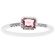 Ladies Pink Sapphire Stackable Ring with Diamond Rounds Set in 14K White Gold