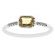 Ladies Yellow Sapphire Stackable Ring with Diamond Rounds Set in 14K White Gold