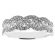 Right Hand Fashion Ring with Diamond Rounds Set Between Two Wavy Rows of Diamonds in 18K White Gold